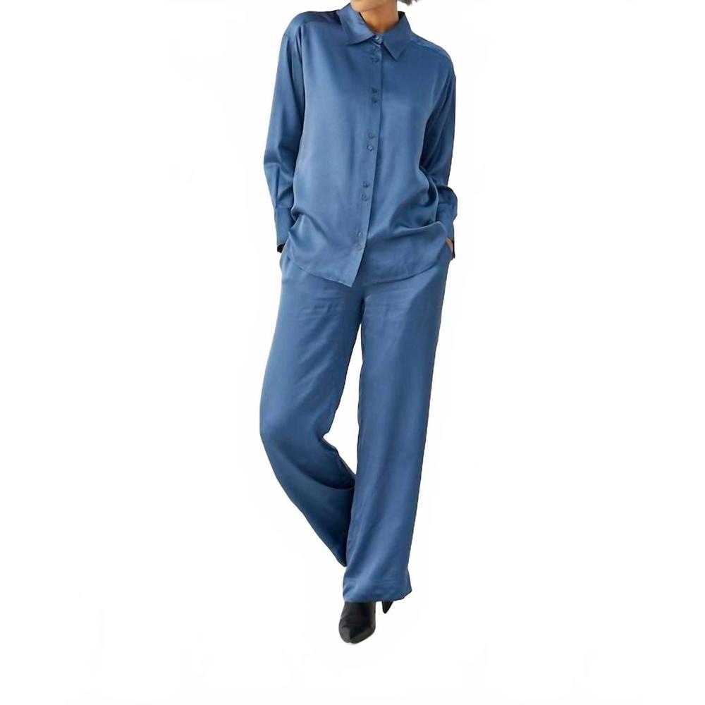 NEW PART TWO tika button front shirt in bluefin